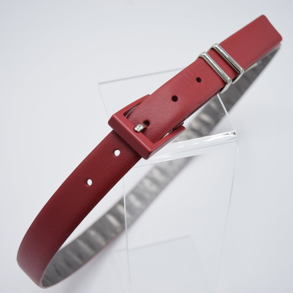 DKNY Double-Keeper Leather Belt - Red - Size:M 34"